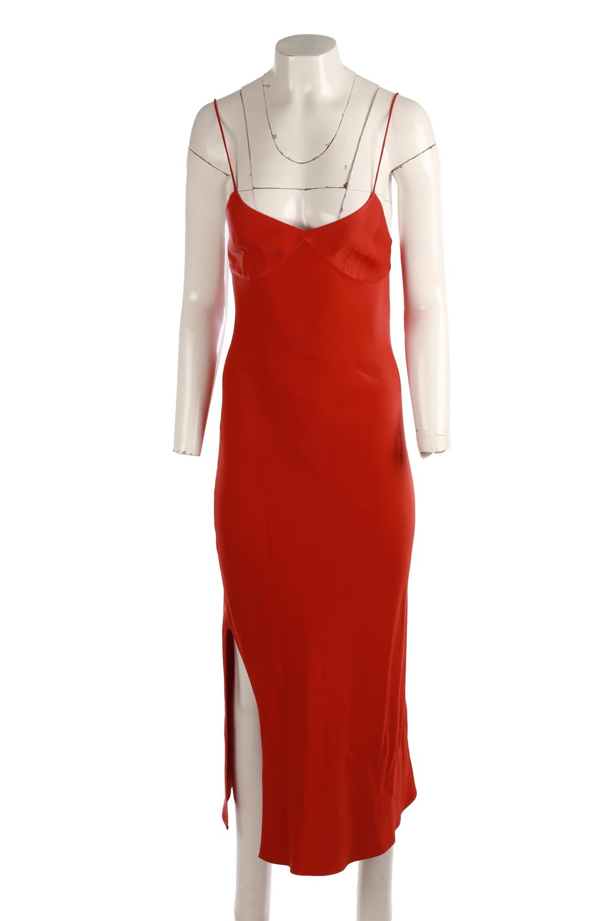 KHAITE ORANGE CREPE MIDI DRESS US 2 UK 6