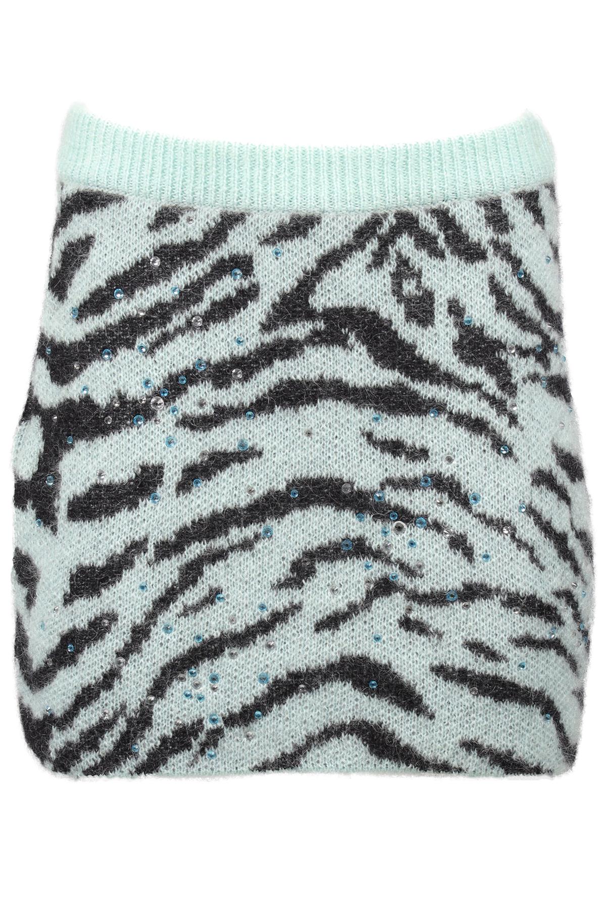 ALESSANDRA RICH BLUE WOOL MINI SKIRT IT 38 UK 6