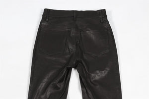 FRAME BLACK LEATHER SKINNY PANTS W 25 UK 6-8