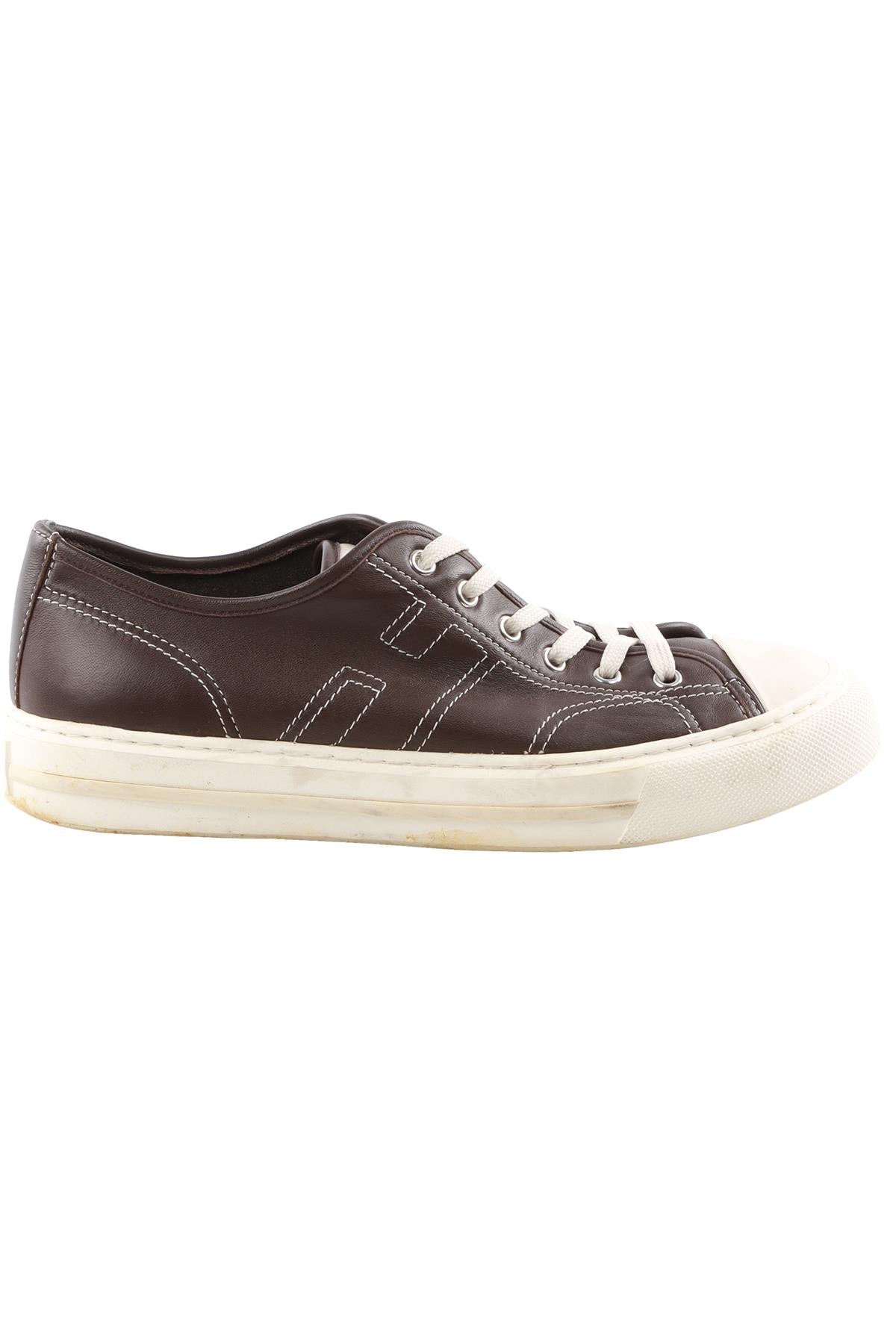 HOGAN BROWN MEN'S REBEL LEATHER SNEAKERS EU 41 UK 7 US 8