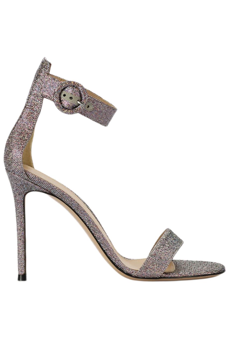 GIANVITO ROSSI LAME AND LEATHER HEELS EU 38.5 UK 5.5 US 8.5