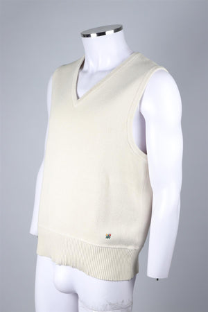 AIMÉ LEON DORE CREAM MEN'S COTTON VEST MEDIUM