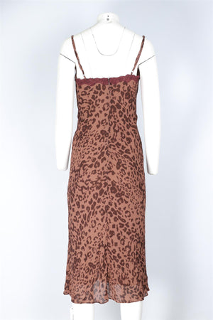 REFORMATION BROWN CREPE MAXI DRESS US 2 UK 6