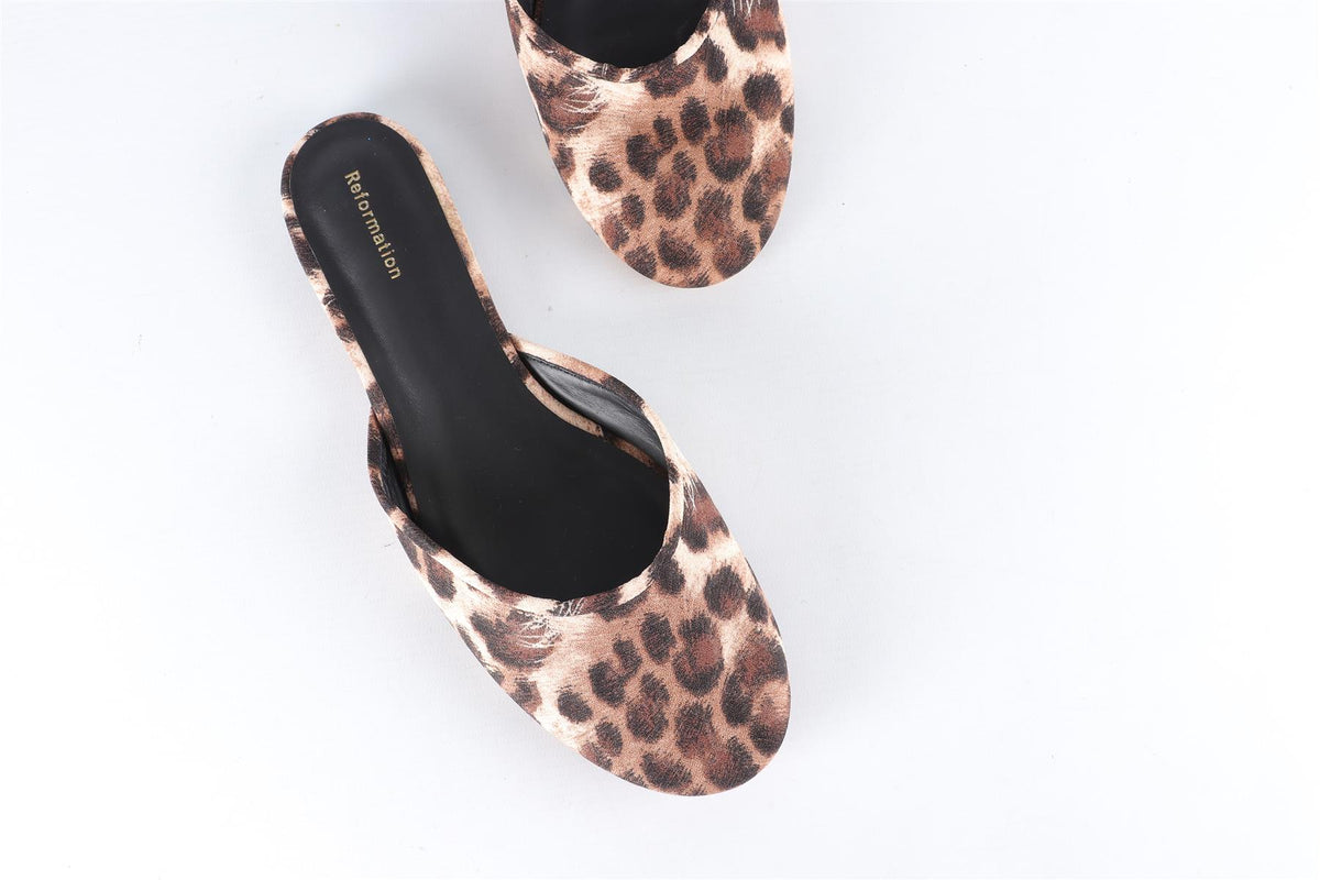 REFORMATION BROWN FABRIC MULES EU 38 UK 5 US 8