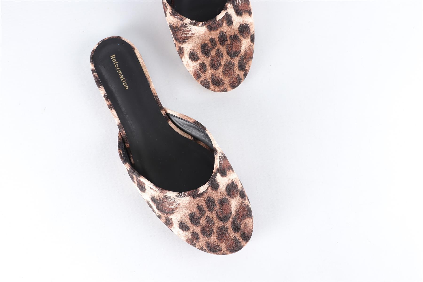 REFORMATION BROWN FABRIC MULES EU 38 UK 5 US 8