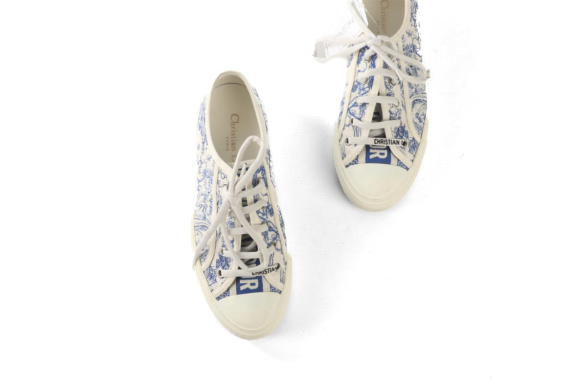 CHRISTIAN DIOR BLUE WALK'N'DIOR CANVAS SNEAKERS EU 39 UK 6 US 9
