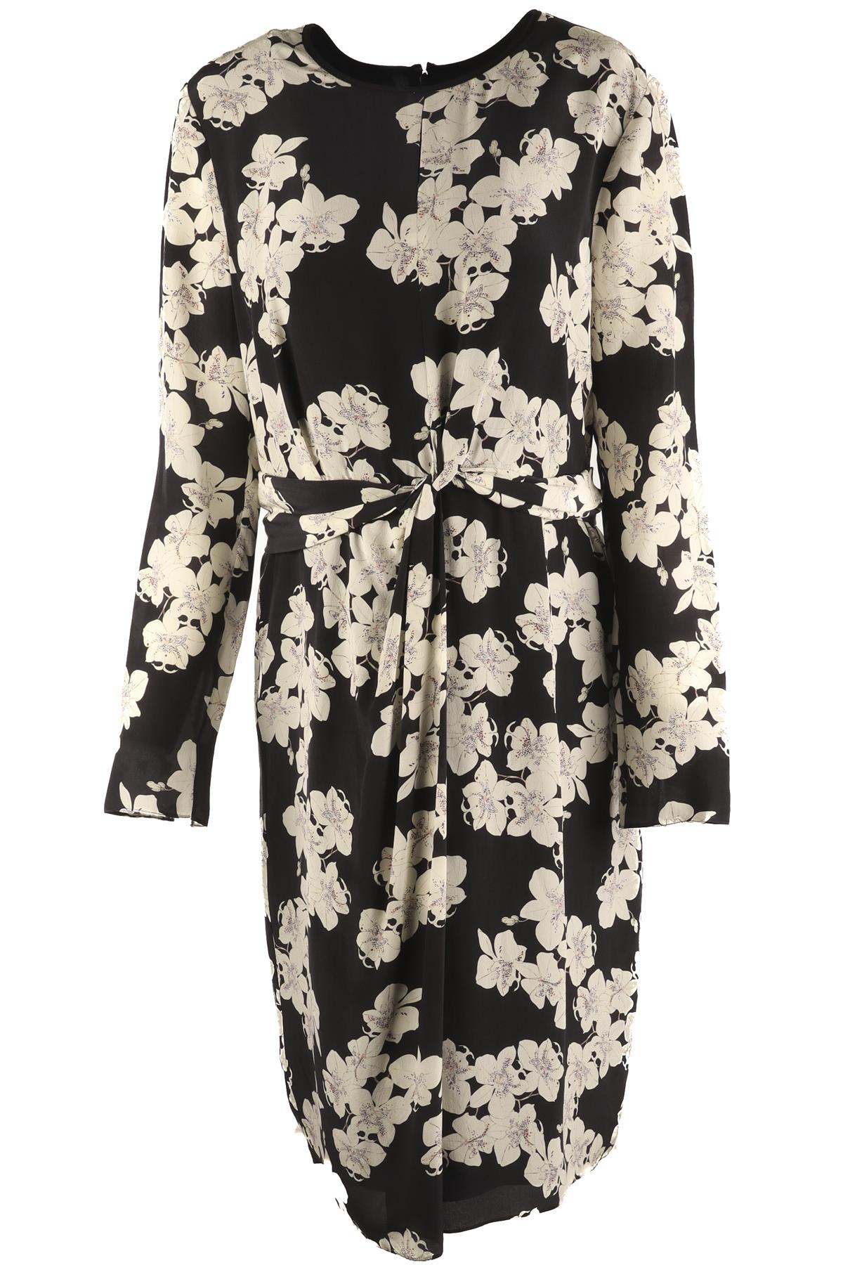ERDEM NAVY SILK MIDI DRESS UK 16