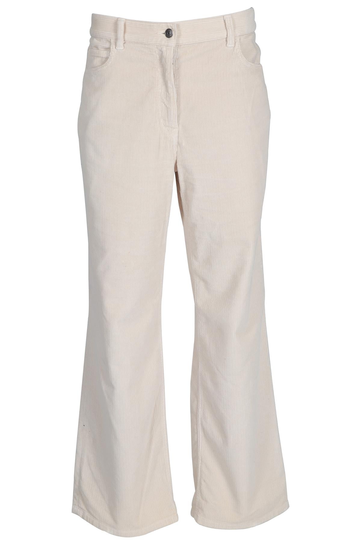 THE ROW CREAM CORDUROY WIDE LEG PANTS US 8 UK 12