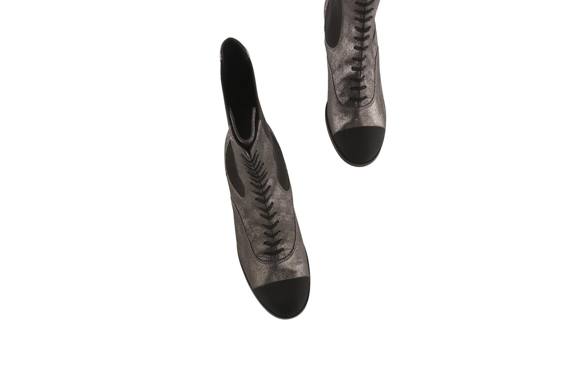CHANEL METALLIC 2019 NUBUCK BOOTS EU 37.5