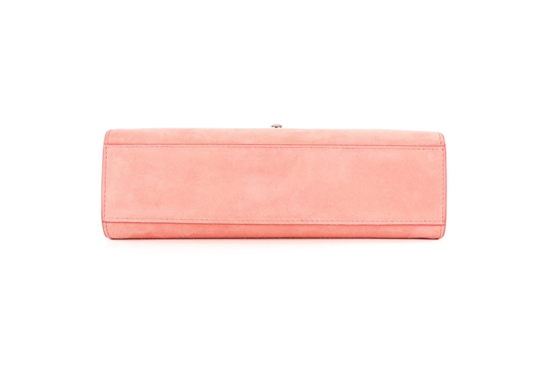 SAVETTE PINK SYMMETRY SUEDE TOTE BAG