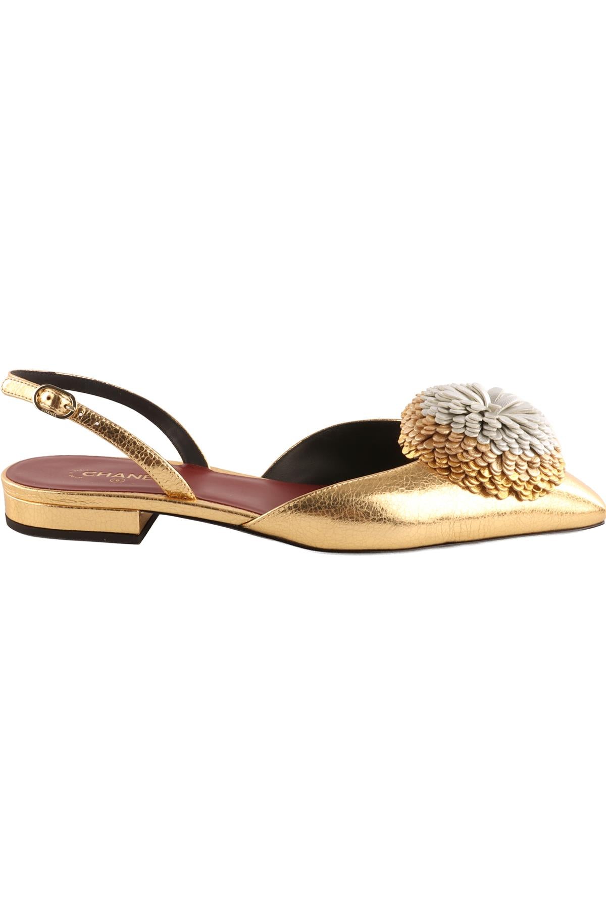 CHANEL GOLD 2026 LEATHER BALLET FLATS EU 41 UK 8 US 11