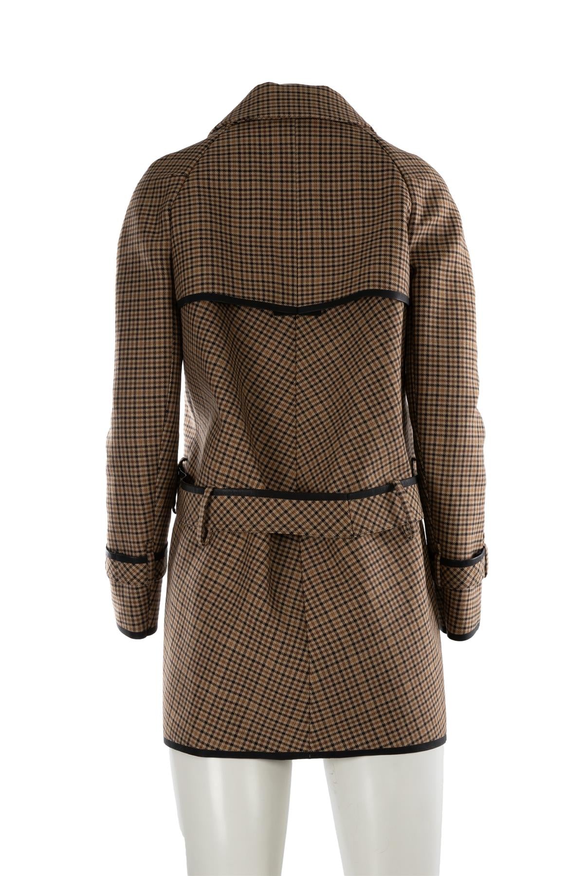 BALENCIAGA BROWN 2008 WOOL TRENCH COAT FR 38 UK 10