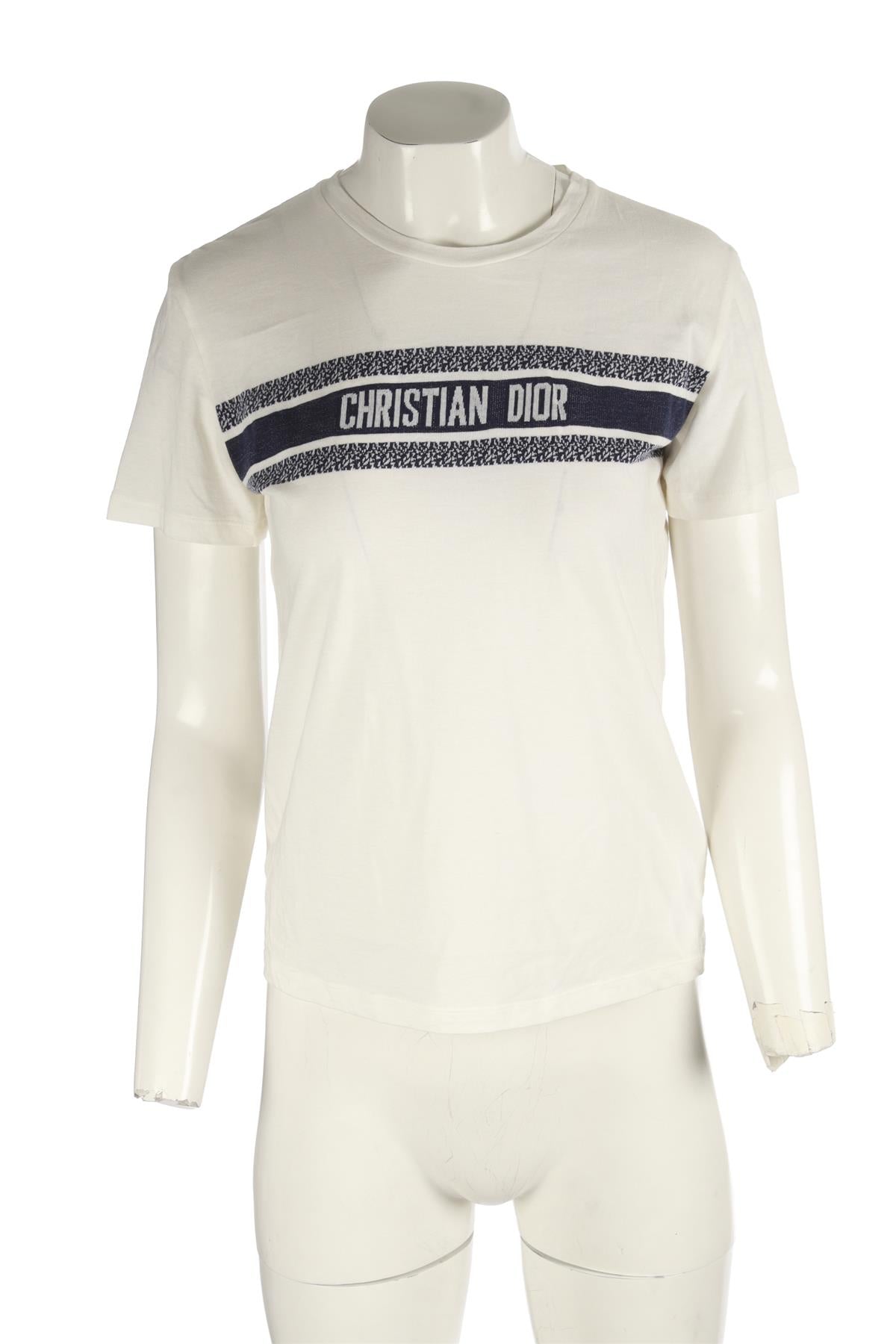 CHRISTIAN DIOR WHITE COTTON T-SHIRT SMALL