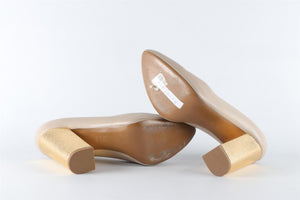 MARNI TAUPE LEATHER PUMPS EU 39.5 UK 6.5 US 9.5