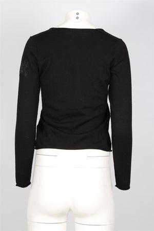 ZADIG & VOLTAIRE BLACK WOOL SWEATER XSMALL