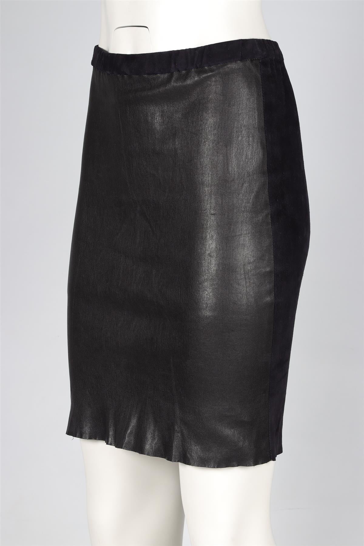 ISABEL MARANT BLACK LEATHER MINI SKIRT FR 36 UK 8