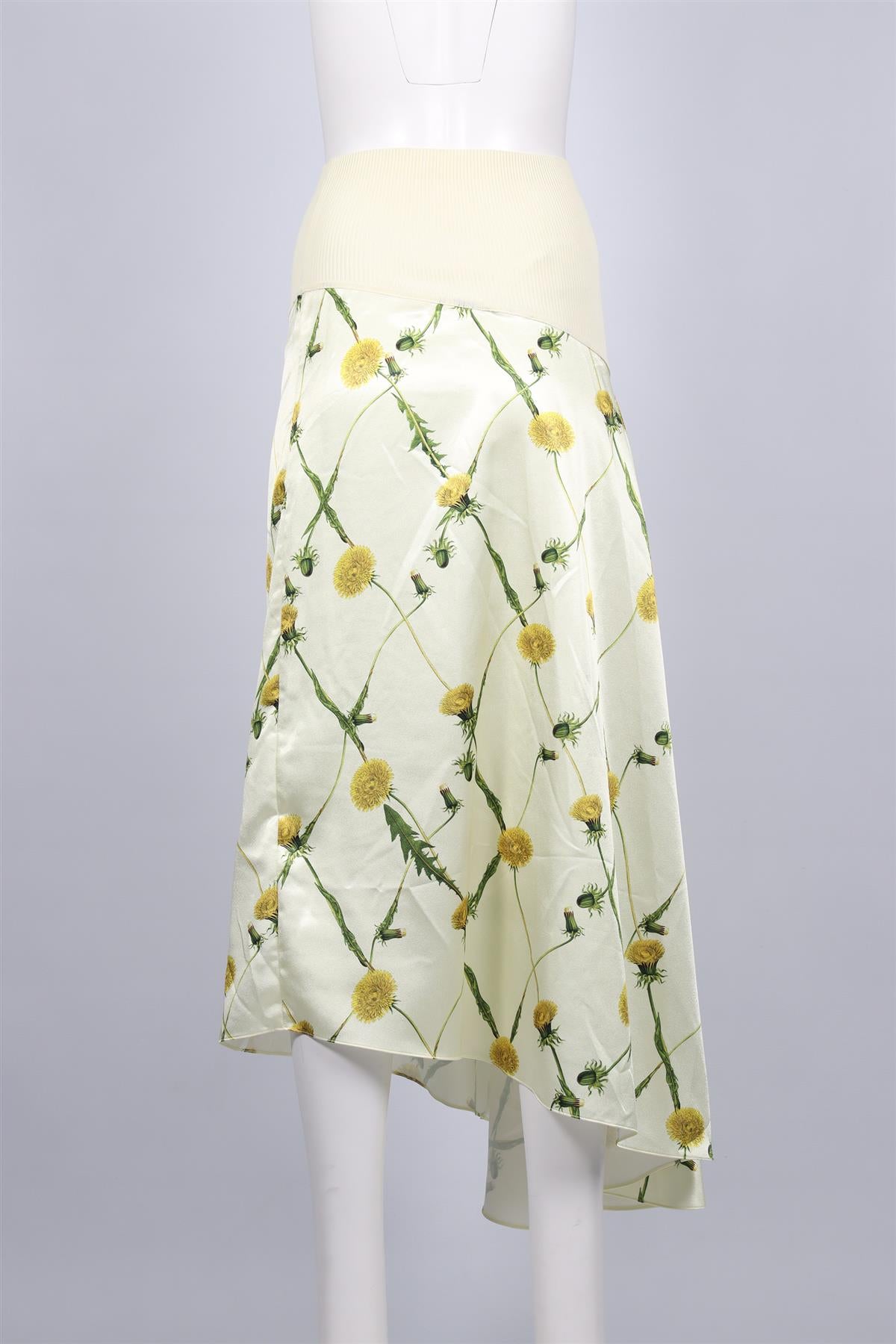 BURBERRY YELLOW SATIN MAXI SKIRT UK 6