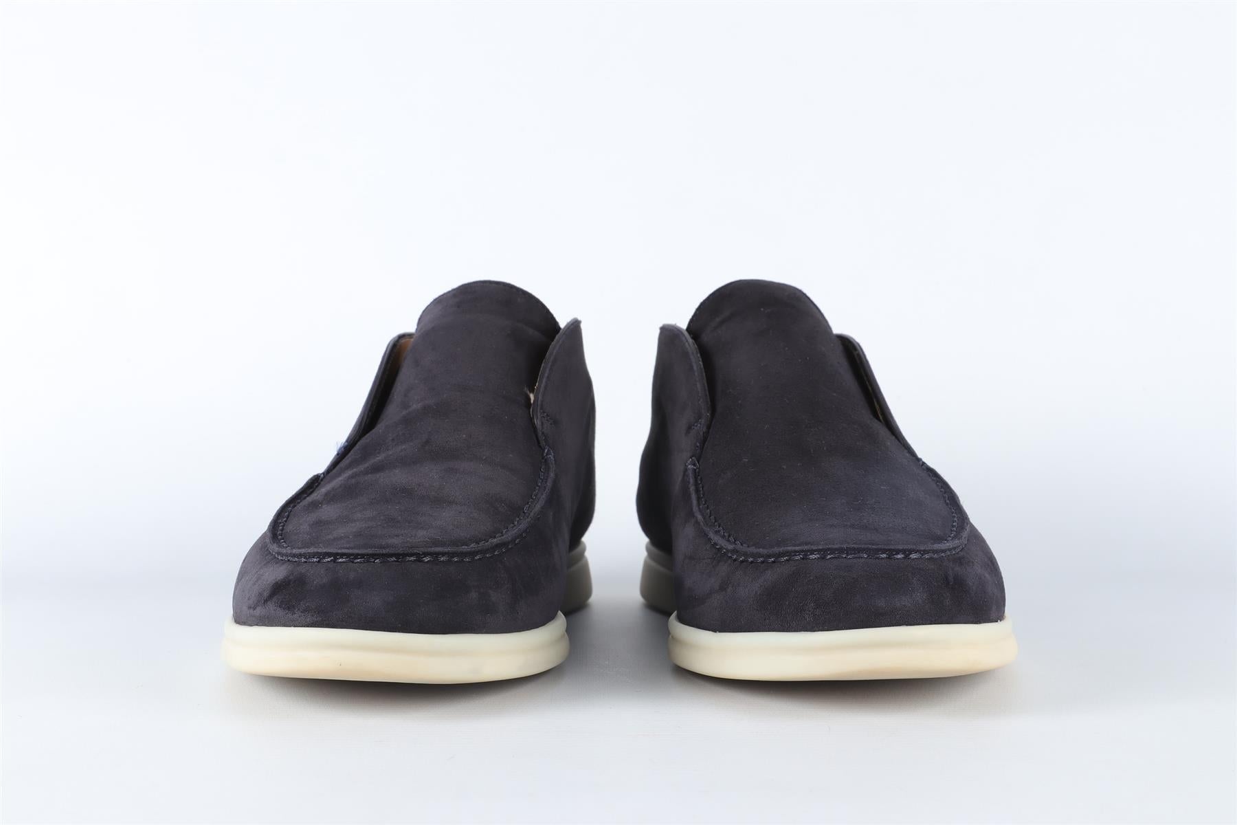 LORO PIANA NAVY MEN'S OPEN WALK SUEDE BOOTS EU 42 UK 8 US 9