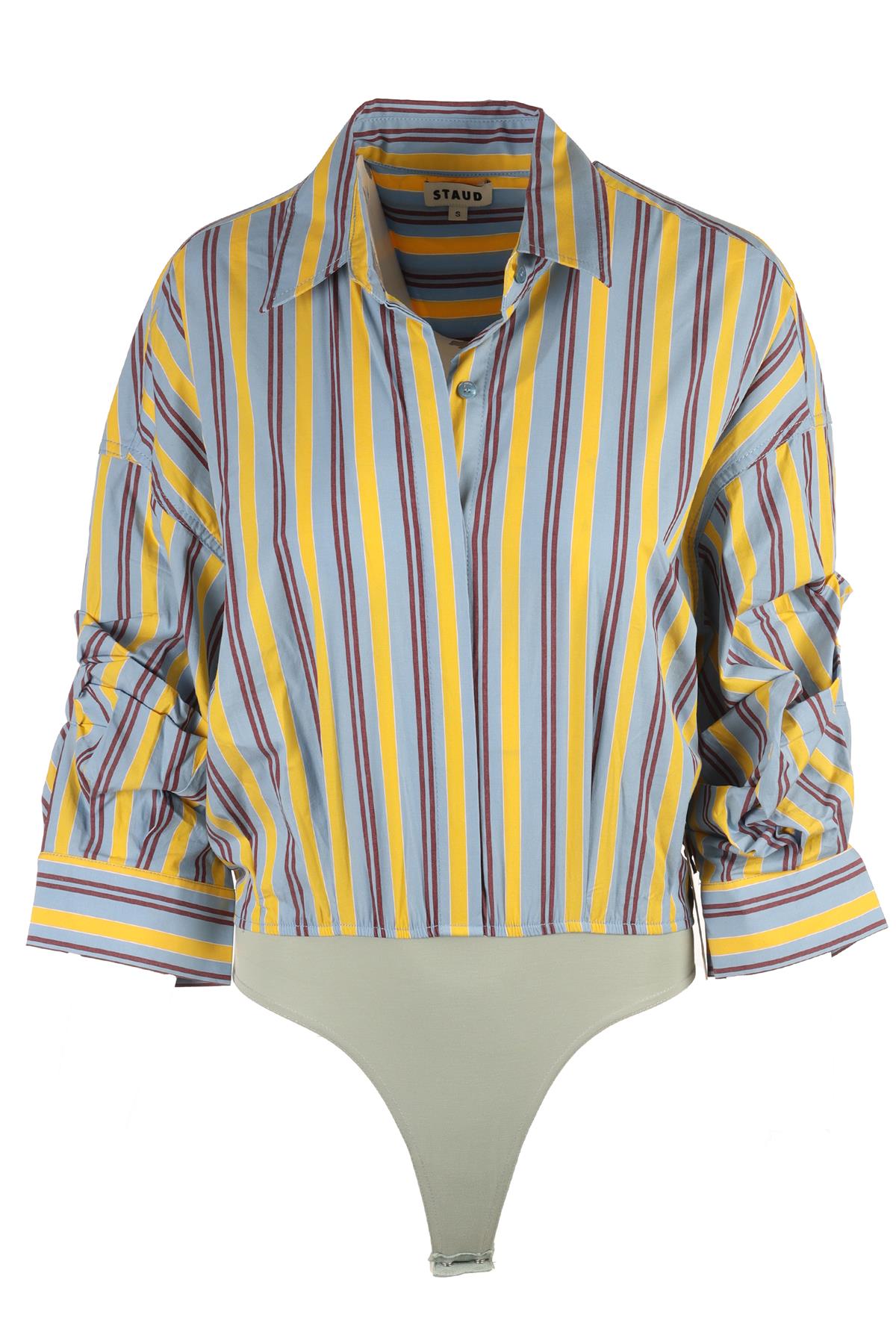 STAUD BLUE COTTON BODYSUIT SMALL