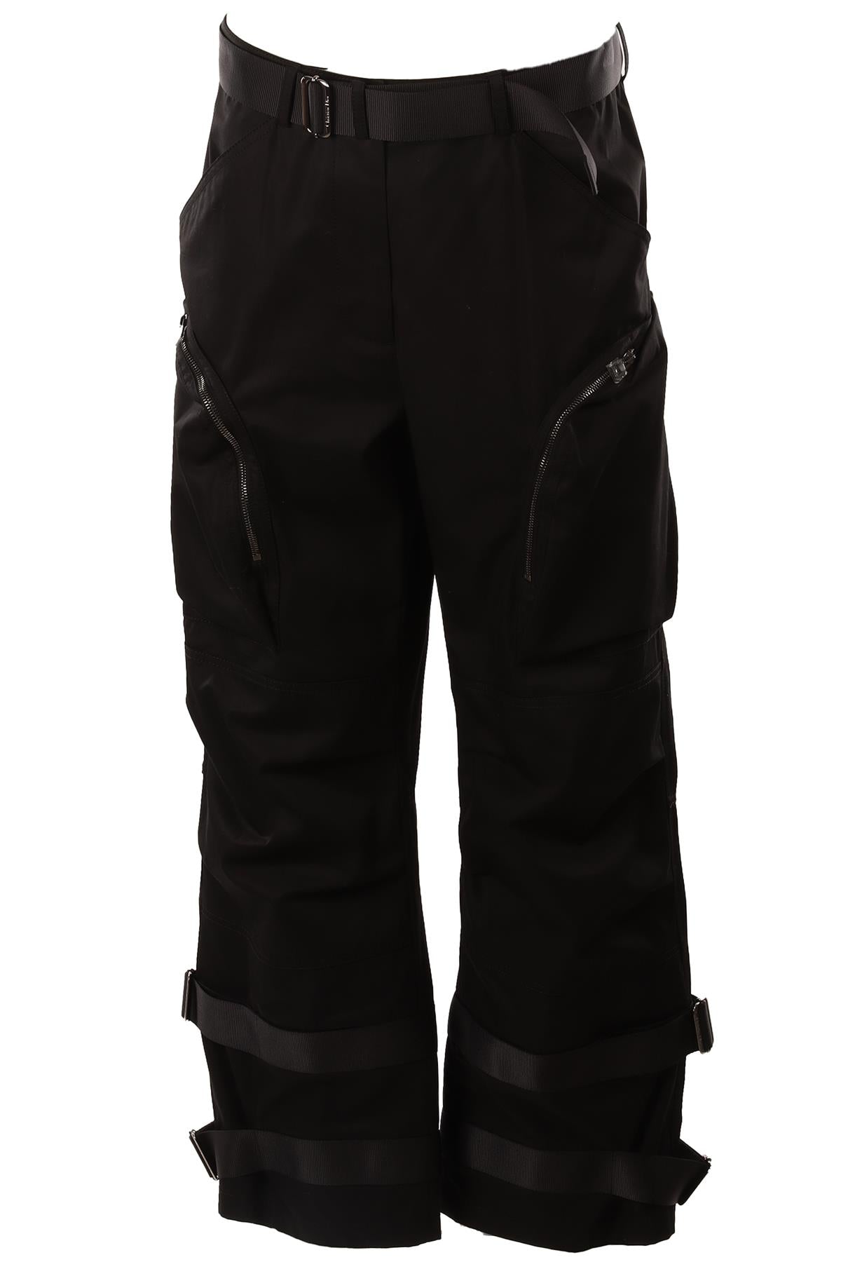 CHRISTIAN DIOR BLACK COTTON CARGO PANTS FR 40 UK 12