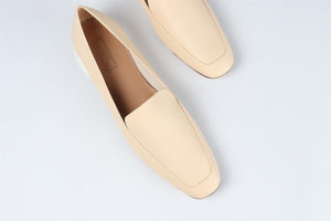 AQUAZZURA CREAM LEATHER LOAFERS EU 39.5 UK 6.5 US 9.5