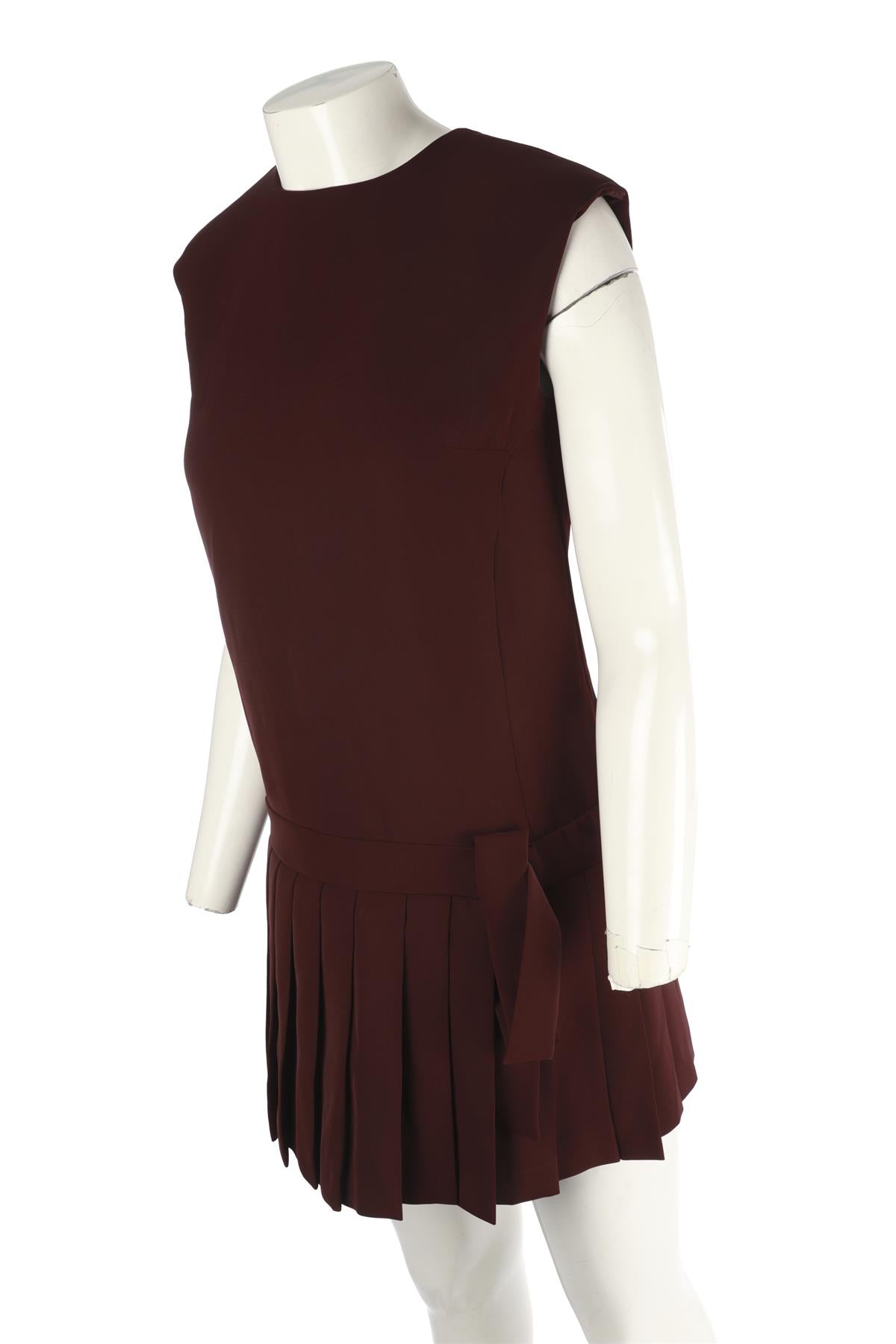ERMANNO SCERVINO BURGUNDY CREPE MINI DRESS IT 40 UK 8