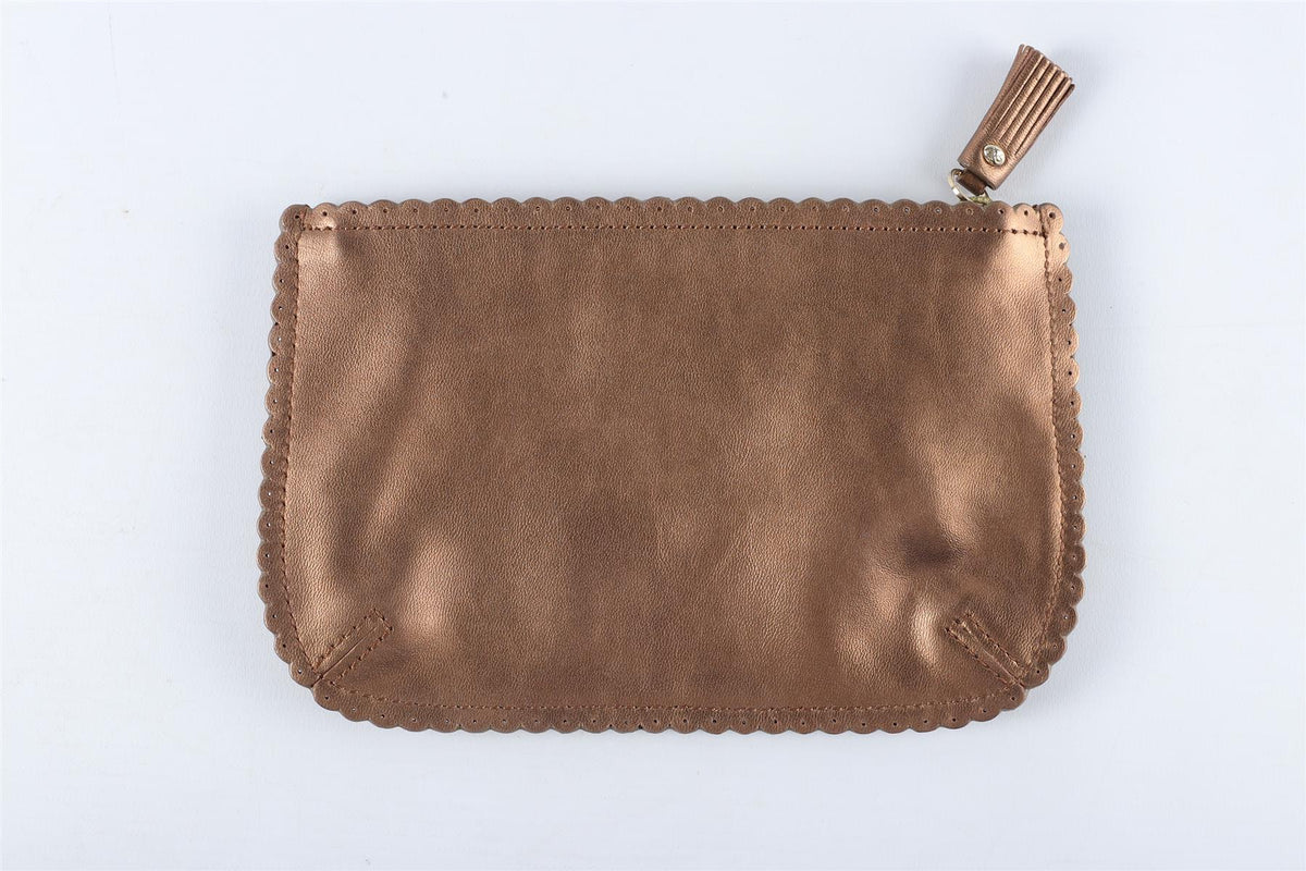 ANYA HINDMARCH BRONZE SMALL LEATHER POUCH