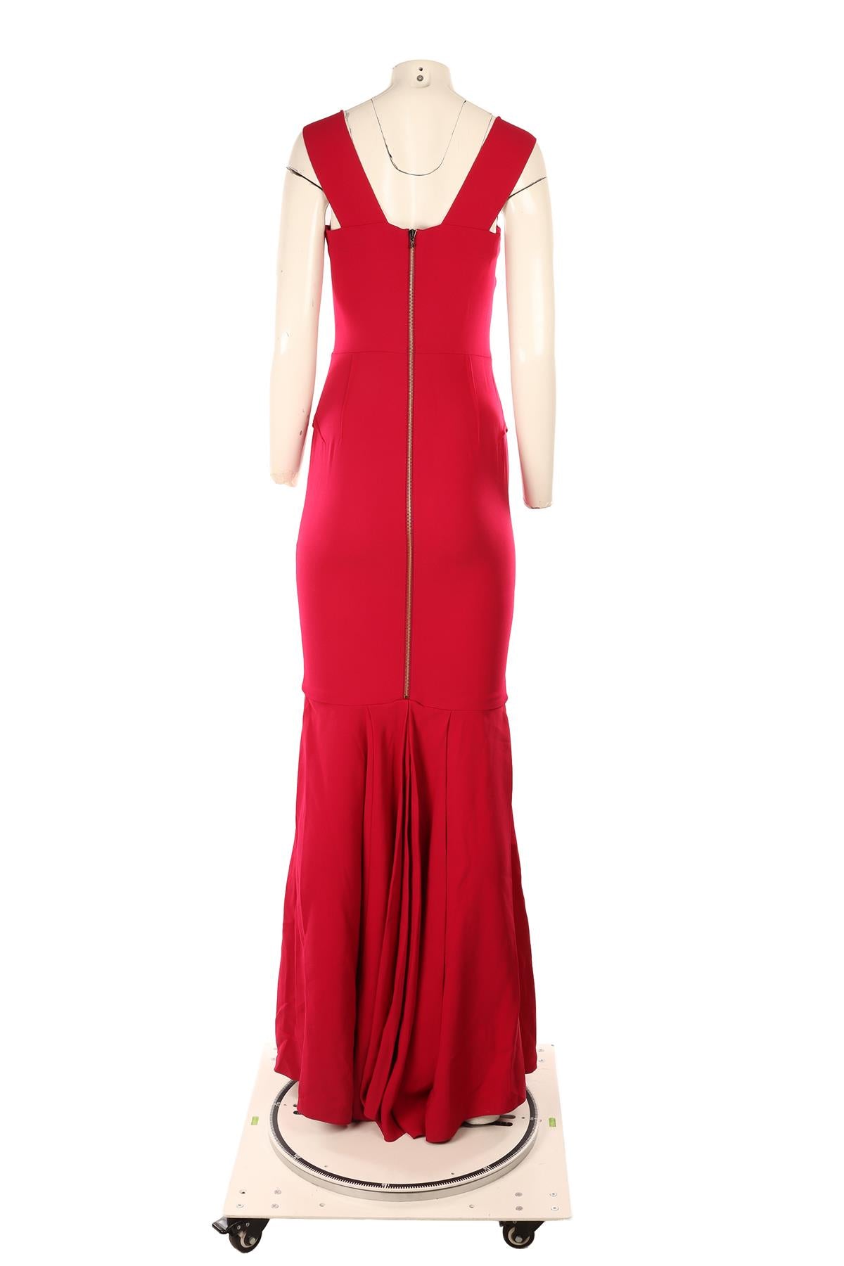 ROLAND MOURET ORPHEUS PINK CREPE MAXI DRESS UK 10