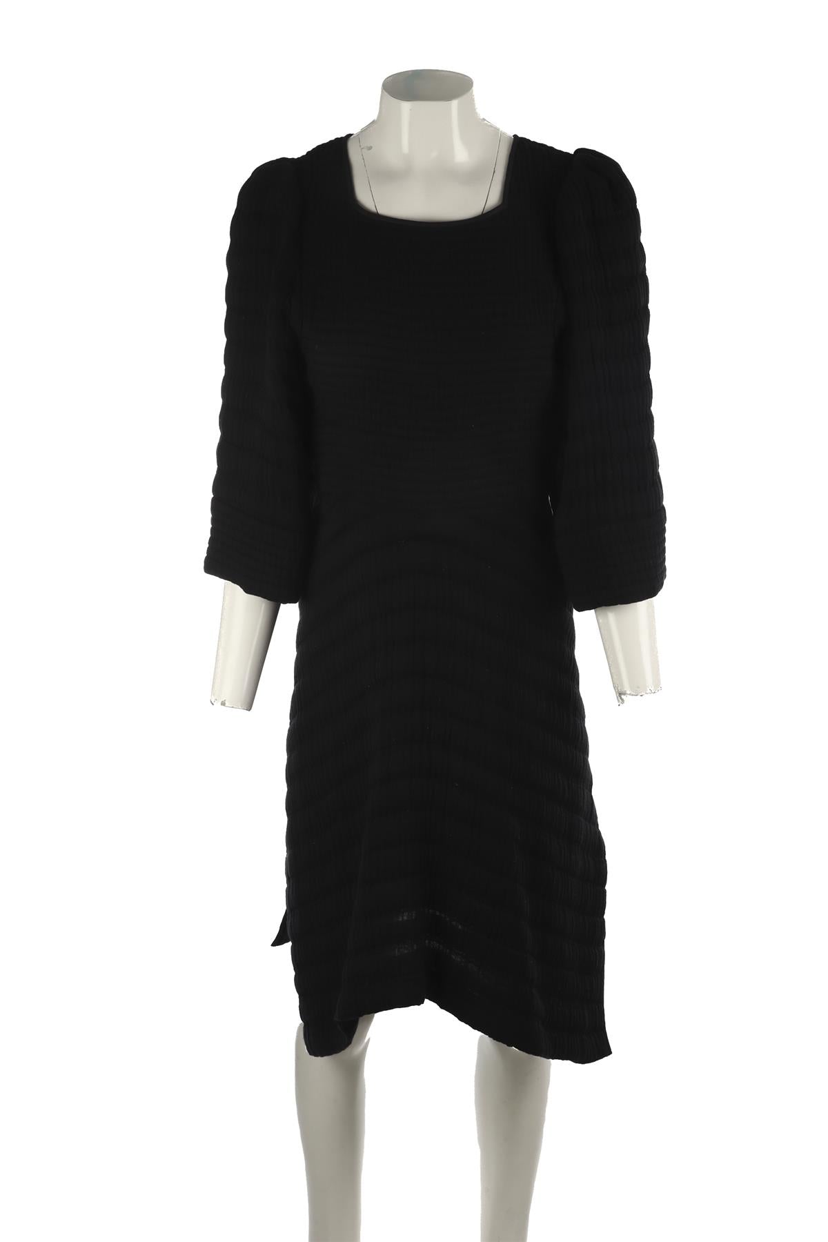 ISABEL MARANT BLACK COTTON MIDI DRESS FR 36 UK 8