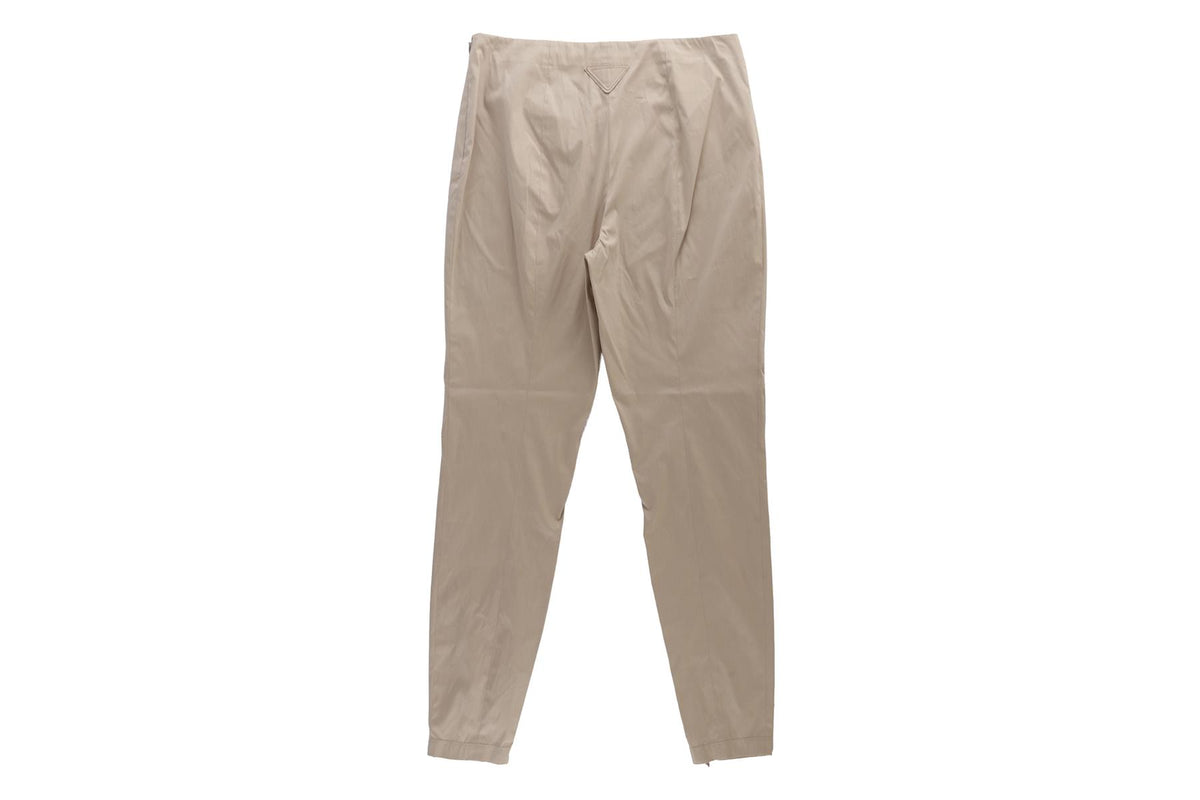 PRADA BEIGE COTTON SKINNY PANTS IT 44 UK 12