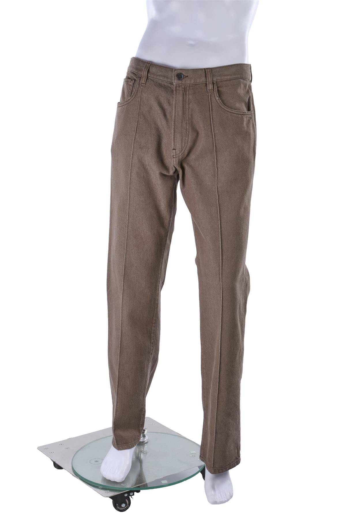BROWN MEN'S HIGH RISE STRAIGHT LEG JEANS