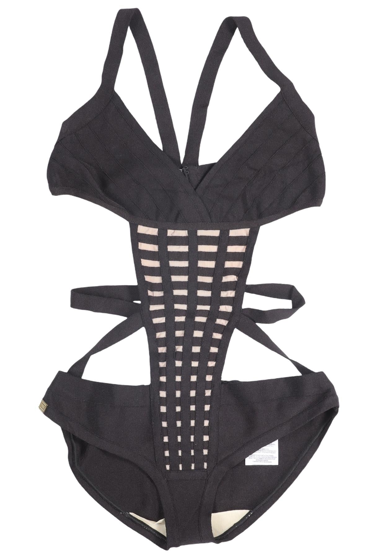 HERVE LEGER BLACK SWIMSUIT SMALL