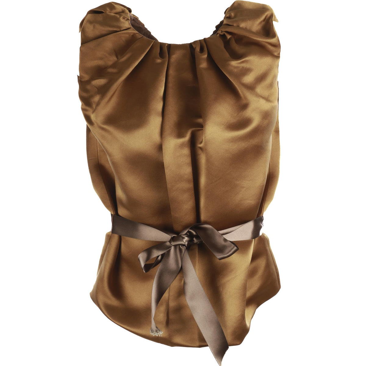 LANVIN KHAKI SILK TOP FR 38 UK 10