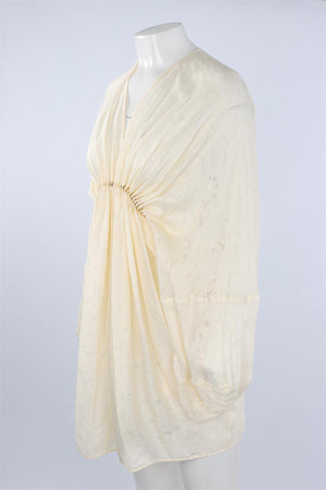 STELLA MCCARTNEY CREAM SILK MINI DRESS IT 34 UK 2