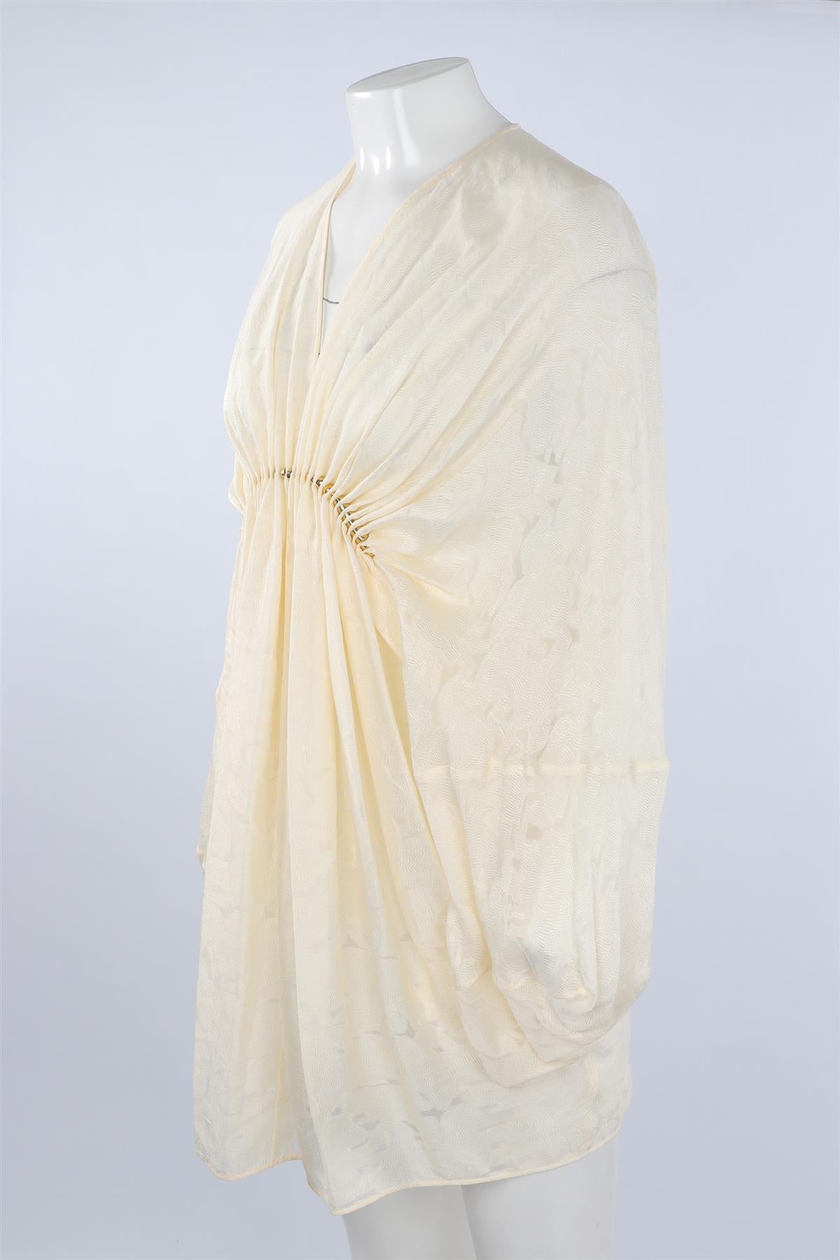 STELLA MCCARTNEY CREAM SILK MINI DRESS IT 34 UK 2