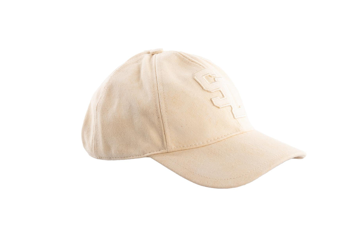 SAINT LAURENT CREAM COTTON BASEBELL CAP 57 CM