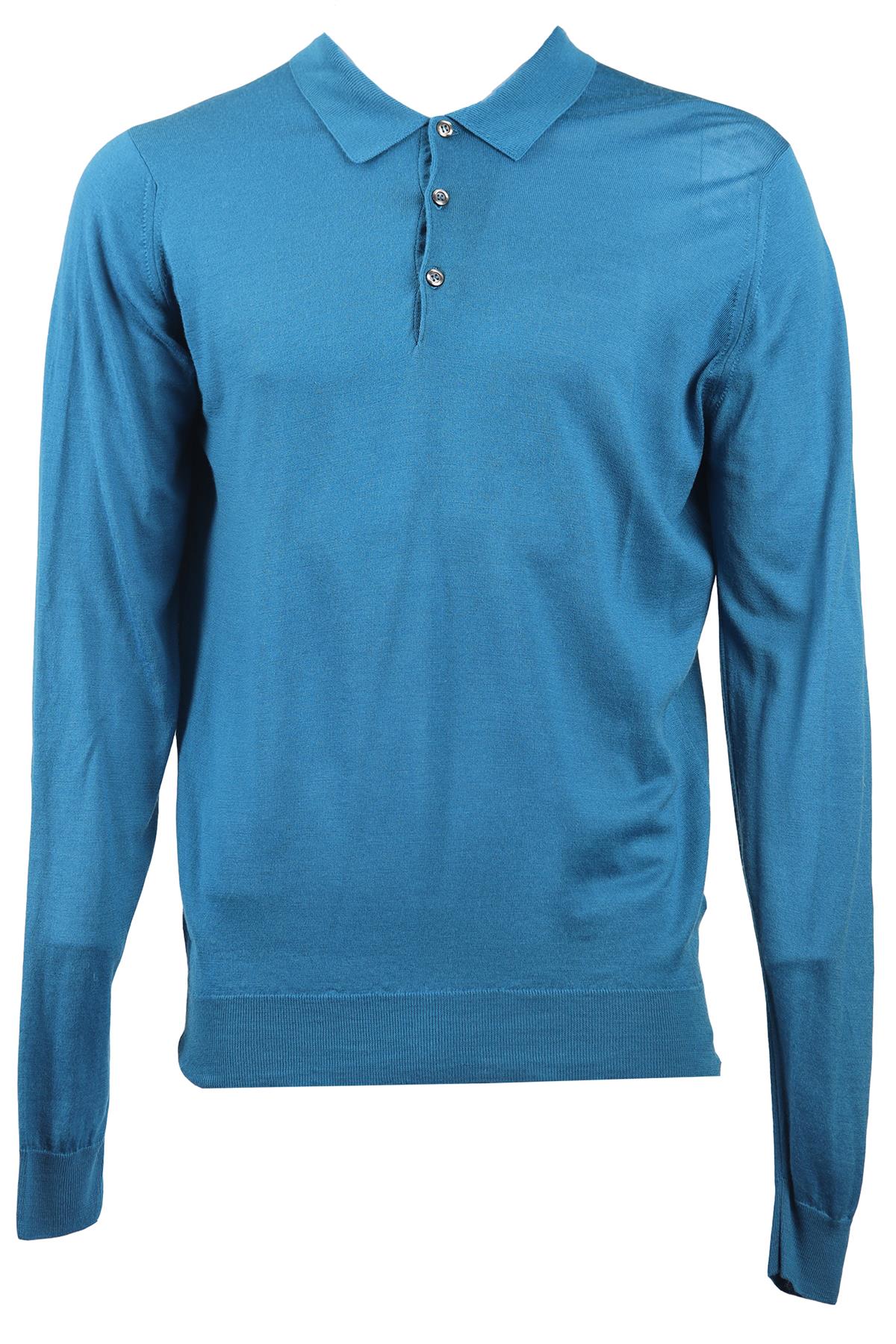 JOHN SMEDLEY MENS WOOL POLO SHIRT LARGE