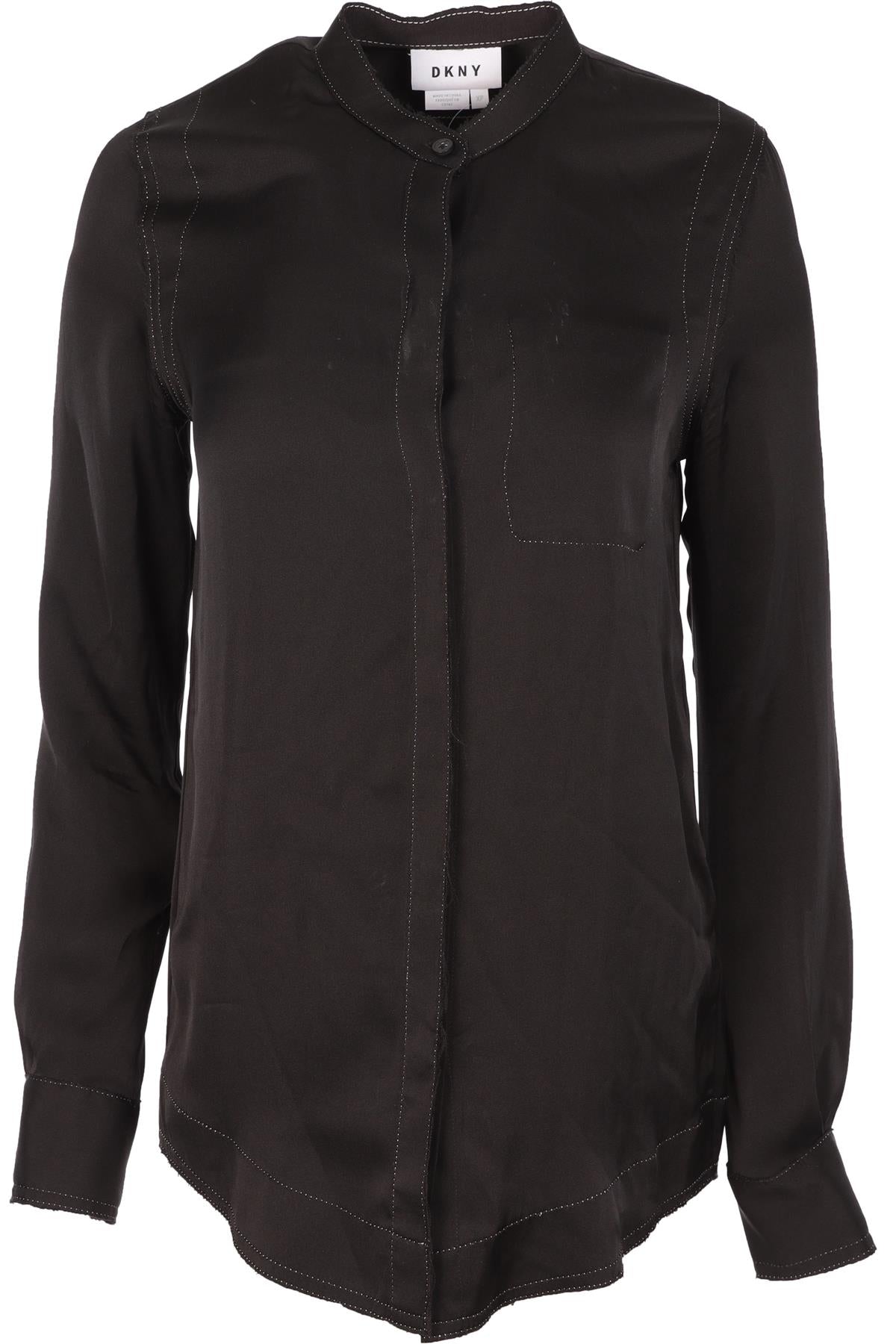 DKNY BLACK SILK SHIRT XSMALL