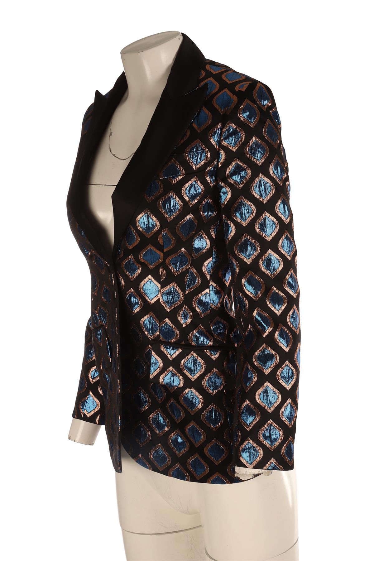 ETRO BLACK JACQUARD JACKET IT 36 UK 4