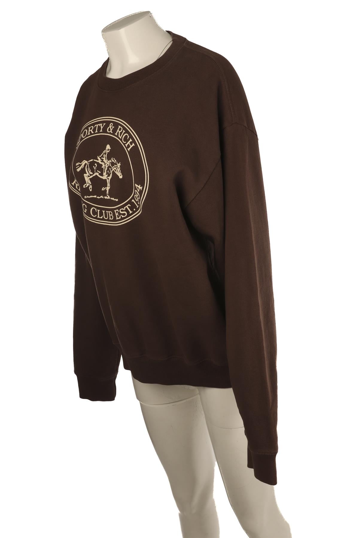 SPORTY & RICH BROWN COTTON SWEATSHIRT MEDIUM