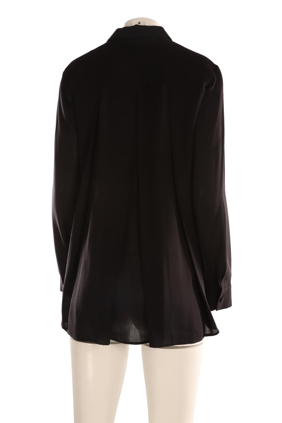 THE ROW BLACK WOVEN SHIRT XSMALL