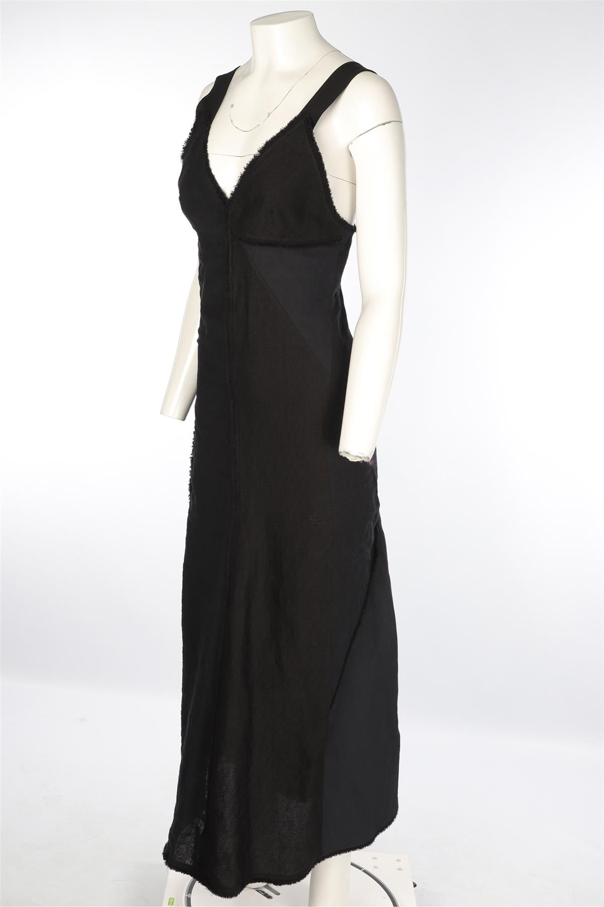 CHLOÉ BLACK LINEN MAXI DRESS FR 40 UK 8