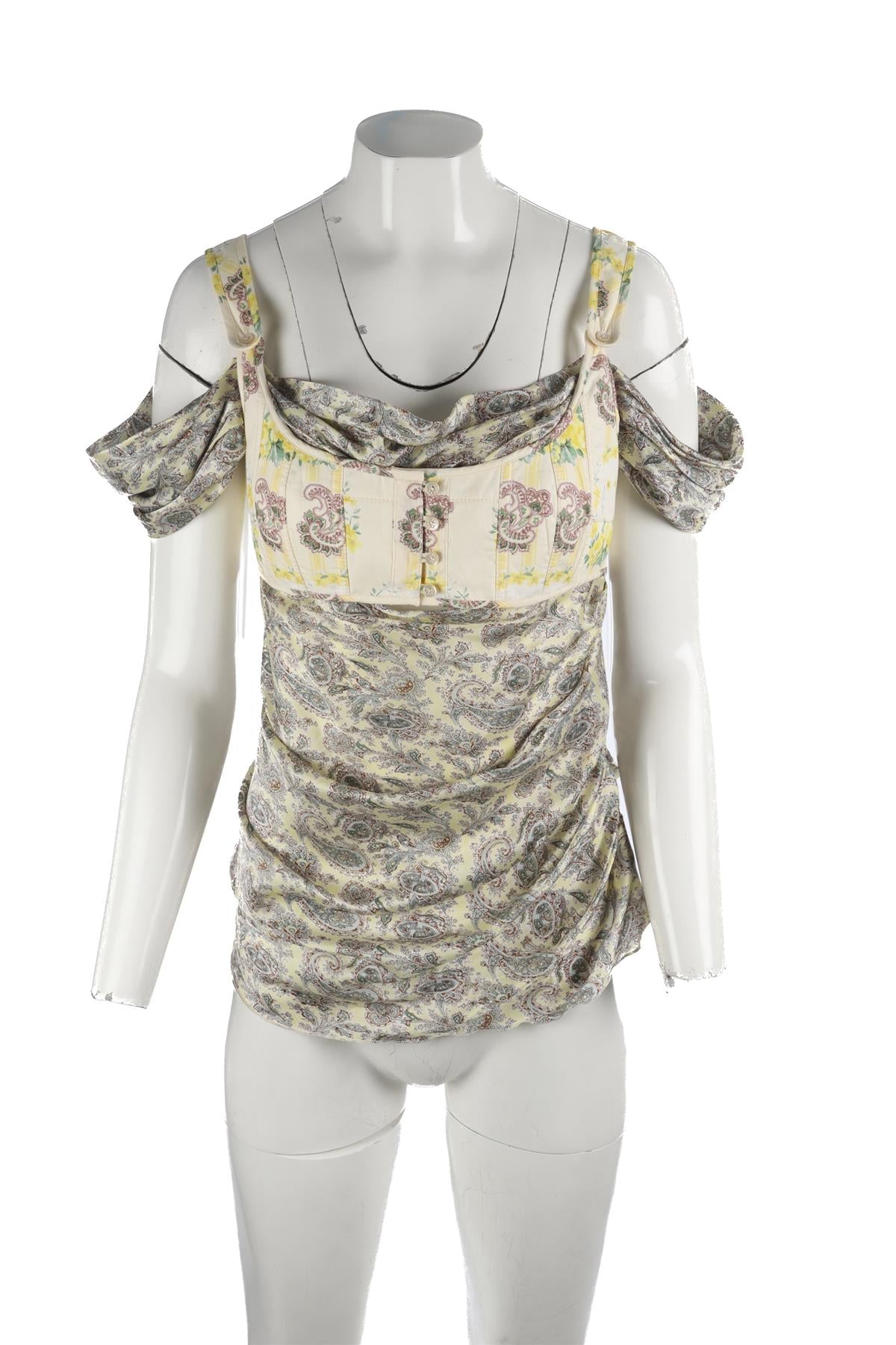 ALEXANDER MCQUEEN MULTI SILK TOP IT 42 UK 10