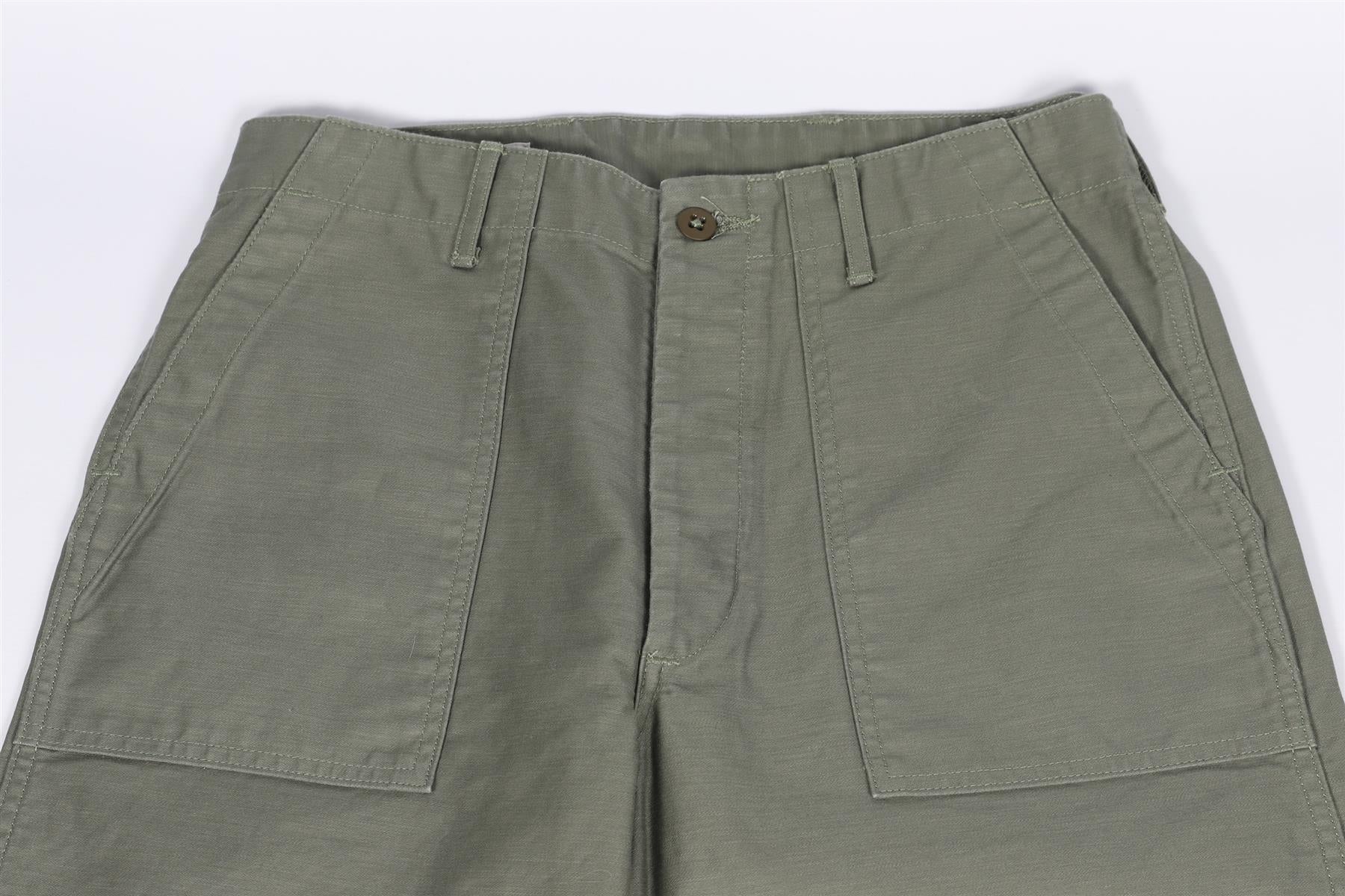 RE/DONE GREEN MEN'S COTTON STRAIGHT LEG PANTS W31