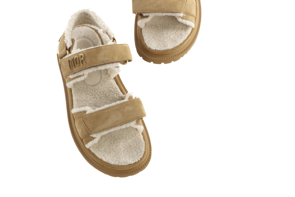 CHRISTIAN DIOR TAN DIORACT SUEDE SANDALS EU 39 UK 6 US 9
