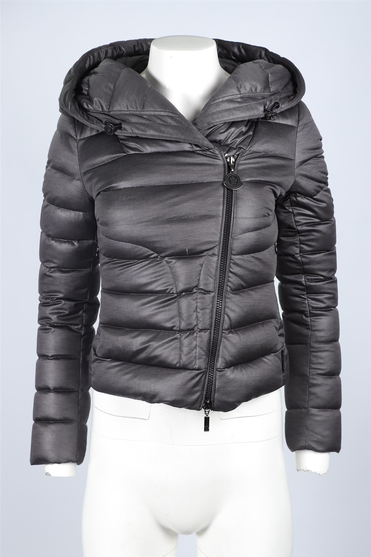 MONCLER GREY PADDED DOWN JACKET UK 6