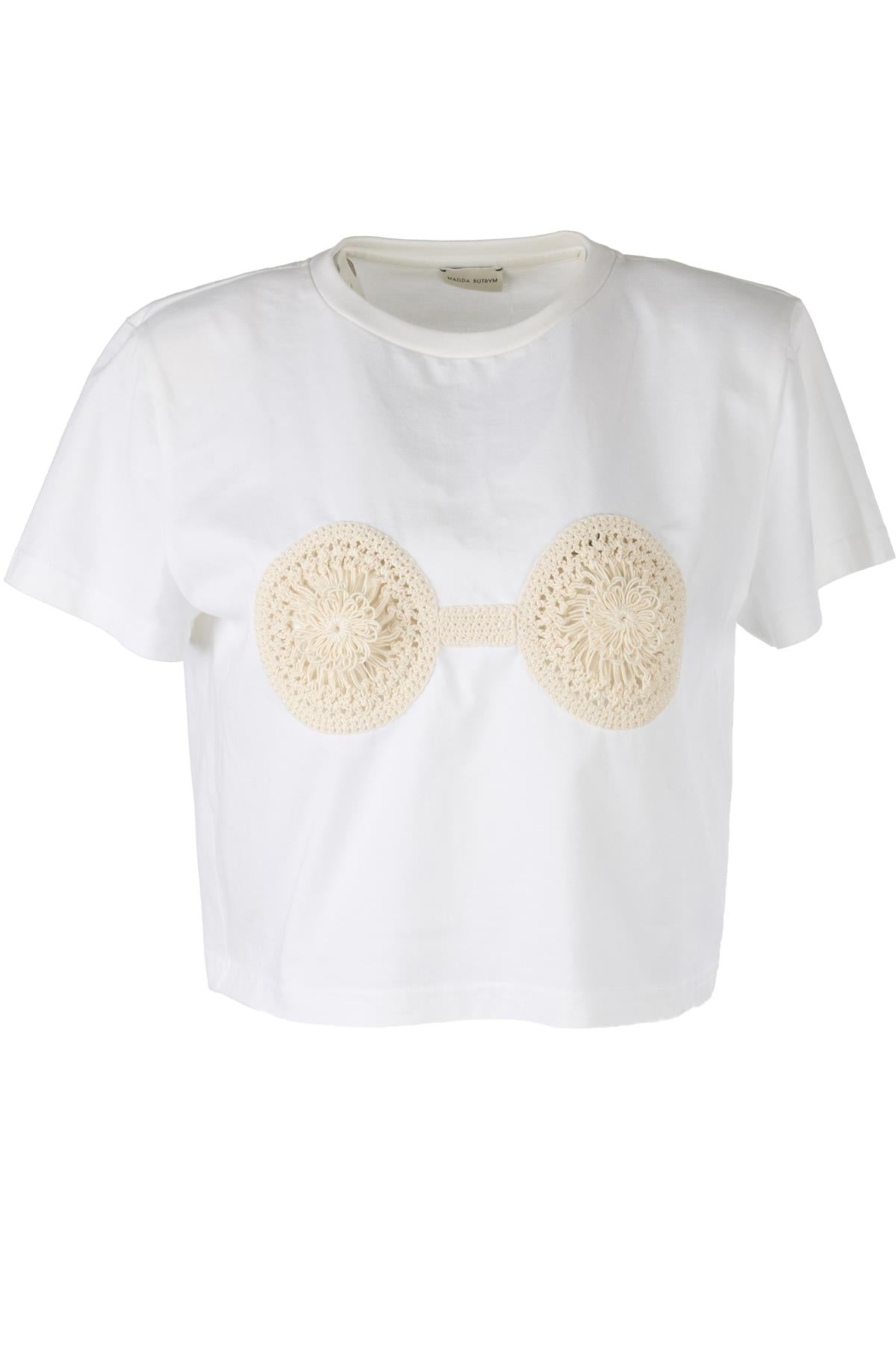 MAGDA BUTRYM WHITE COTTON T-SHIRT FR 36 UK 8