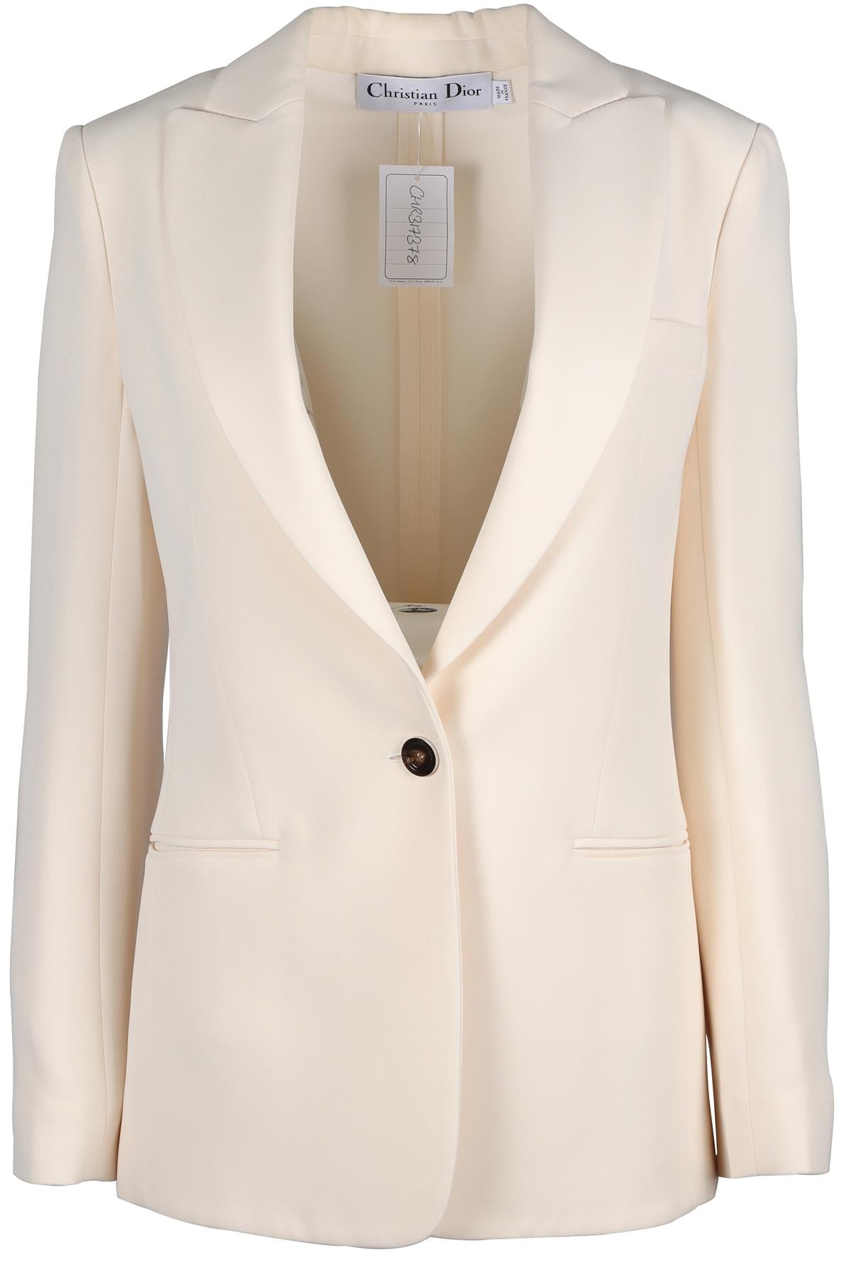 CHRISTIAN DIOR CREAM SILK BLAZER FR 38 UK 10