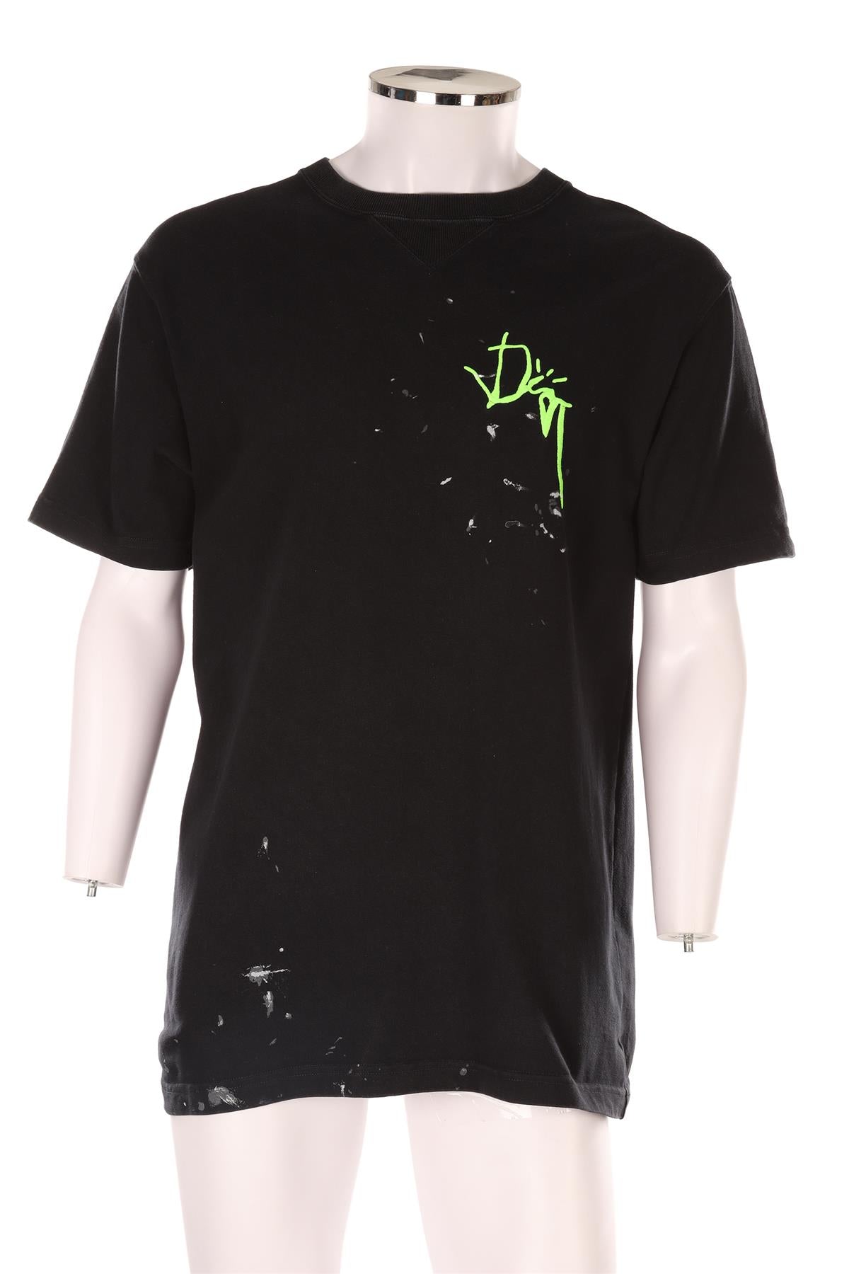 CHRISTIAN DIOR BLACK MEN'S COTTON T-SHIRT SMALL