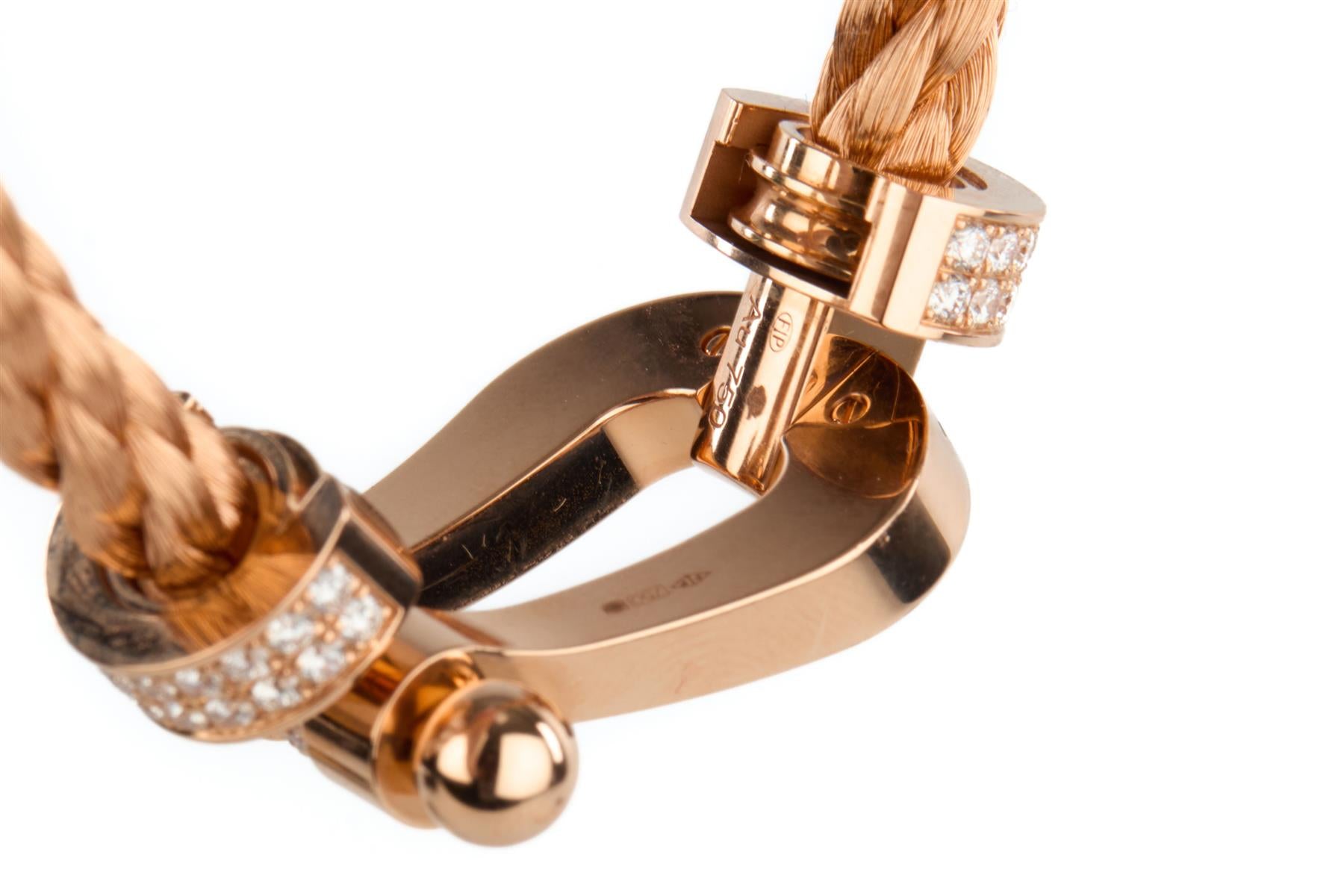 FRED FORCE 10 EXTRA LARGE 18K ROSE GOLD BRACELET 19.7 CM